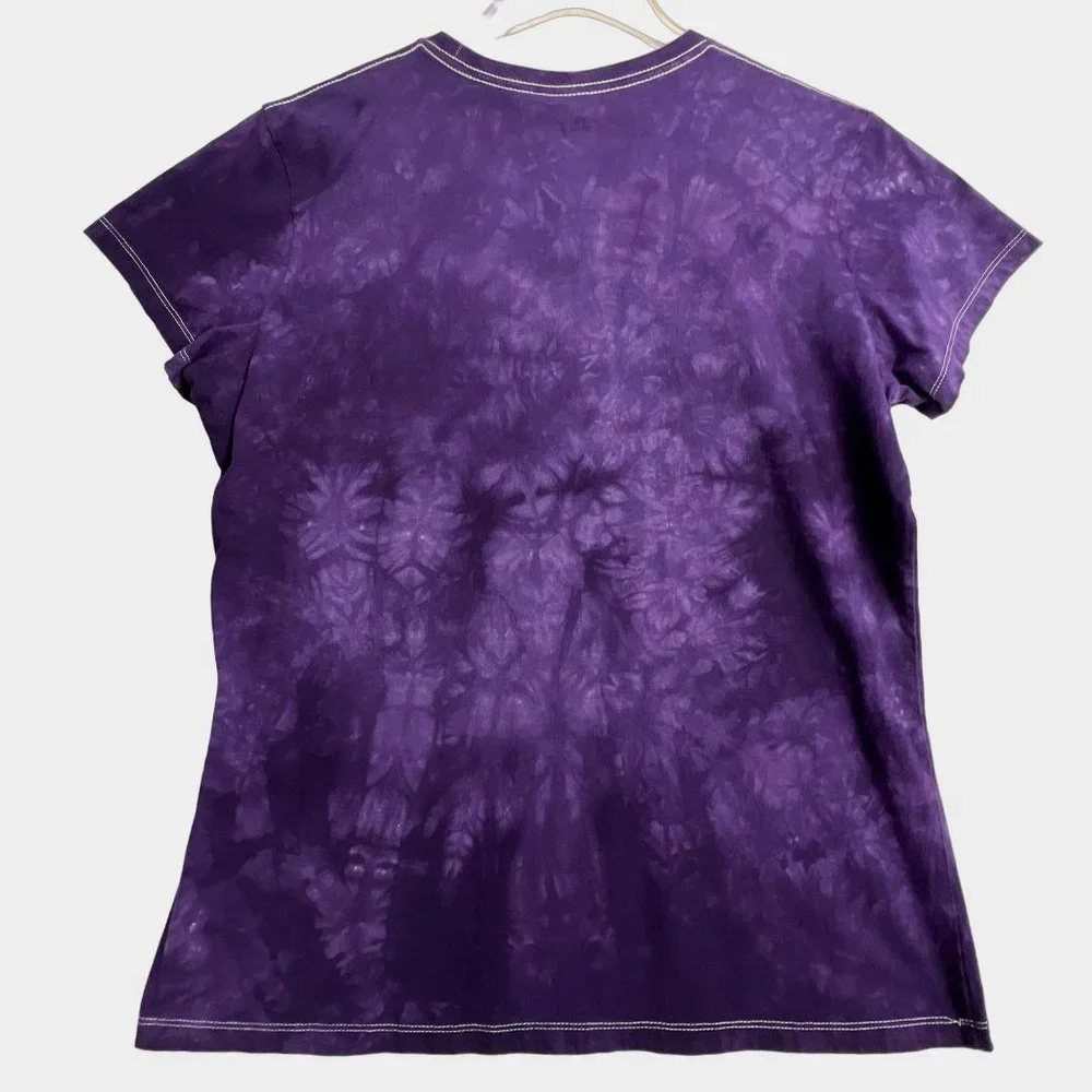 The Mountain Tie Dye T Shirt Rose Butterfly Ladybug Purple Womens XL - Picture 4 of 8